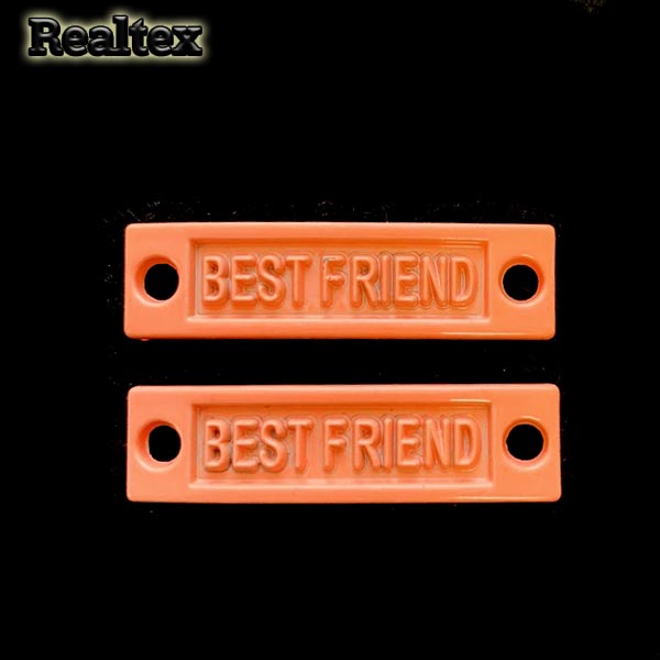 Подвеска металл 4270 "BEST FRIEND" 10*35мм (2шт) цв.персик