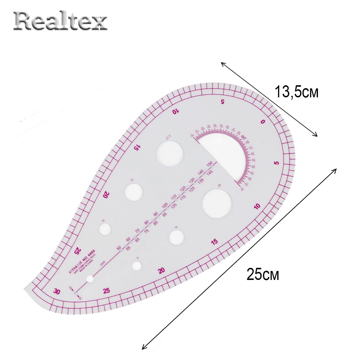 Лекало Realtex метрическое 6460 "Капля"