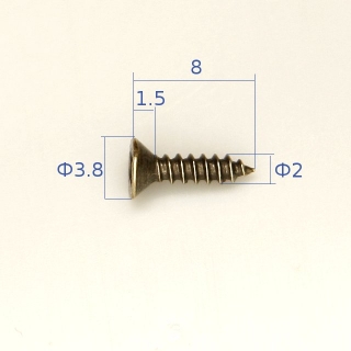 Шуруп декоративный D 2*8мм цв.бронза