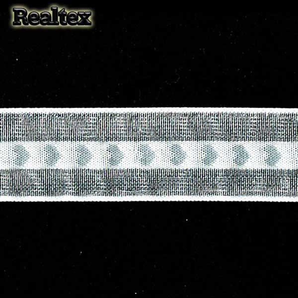 Лента капроновая 25мм Realtex 0408-0015 "сердечки" цв.белый