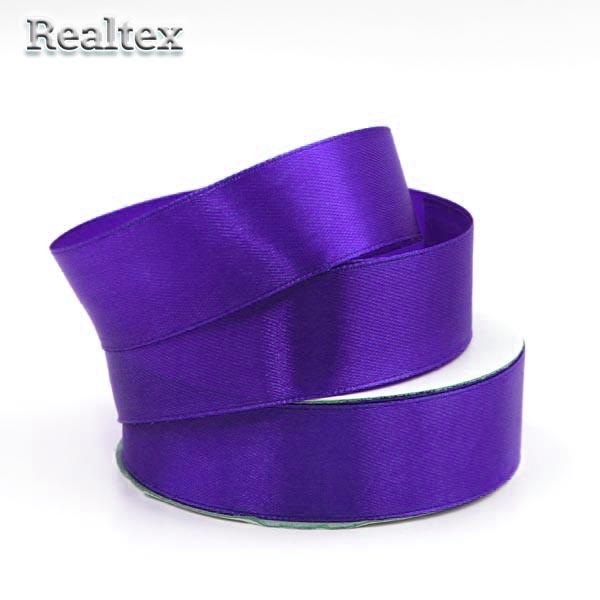 Лента атласная 25мм Realtex (32,9м) цв.187 фиолетовый