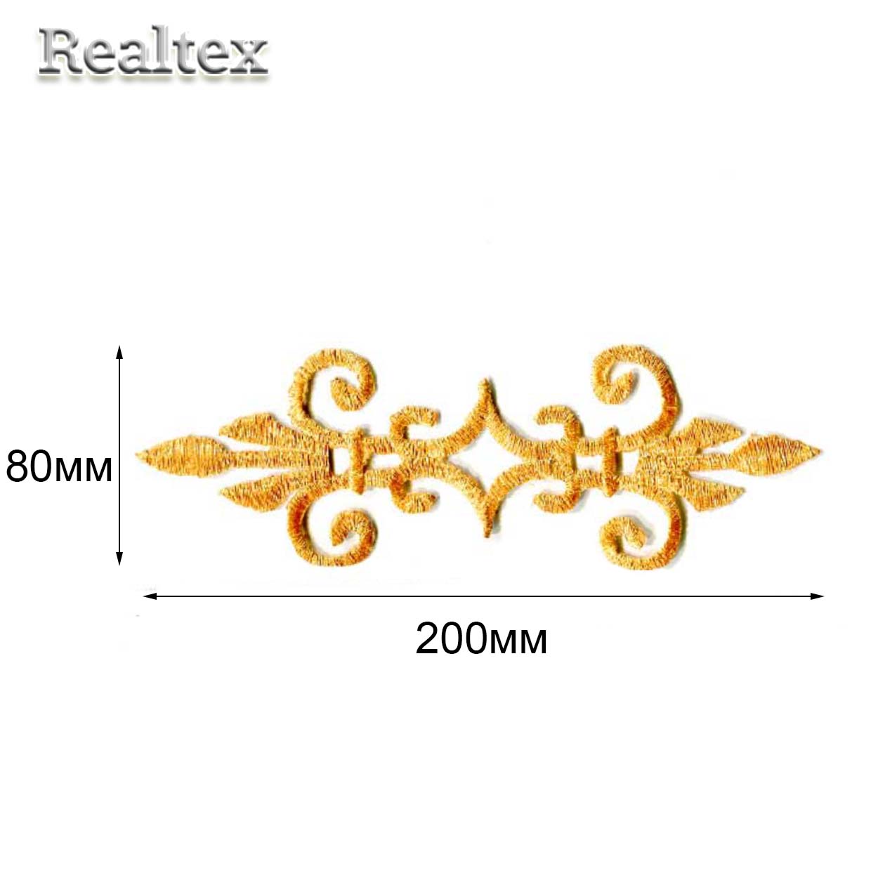 Термоаппликации орнамент Realtex R-3116 цв.золото