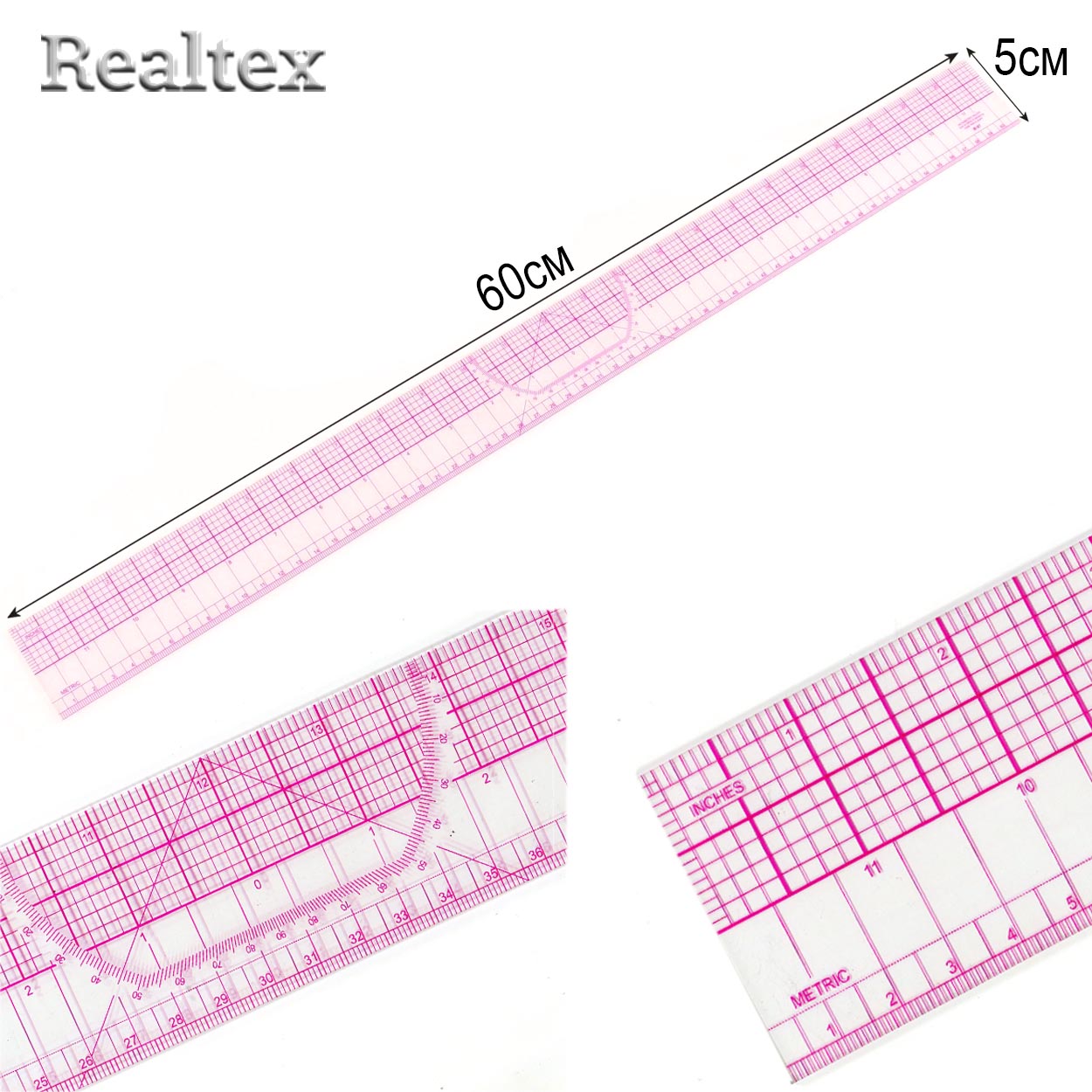 Лекало Realtex метрическое B-97 "Линейка"