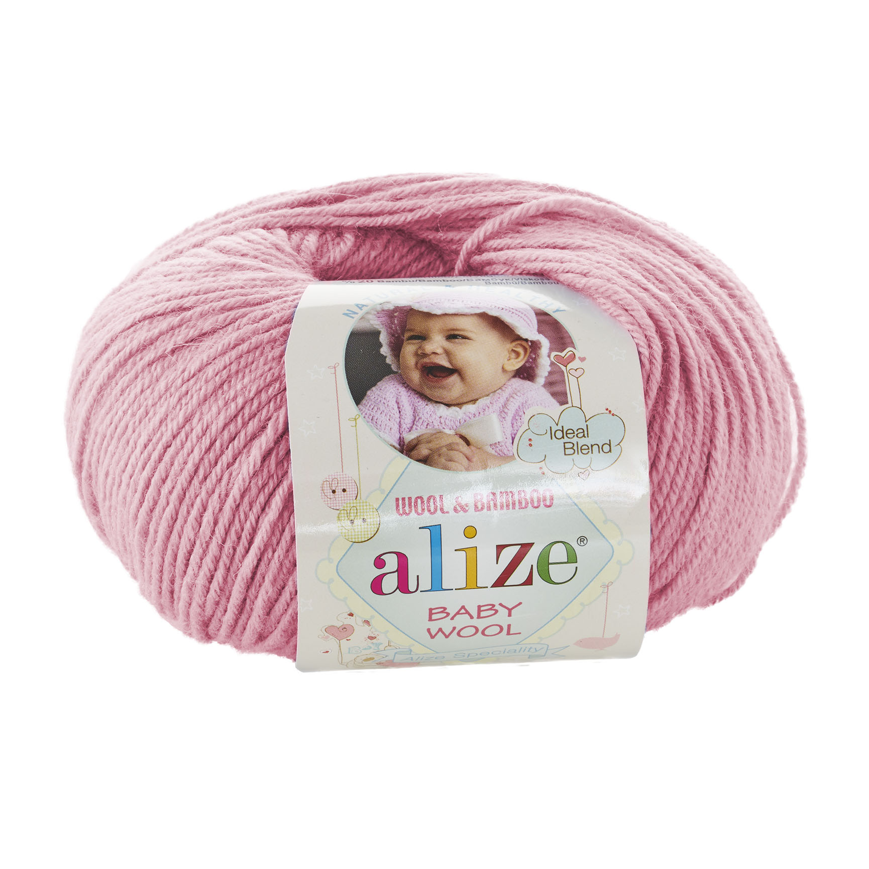 Пряжа Alize "Baby Wool" (0,5кг) цв.194 розовый