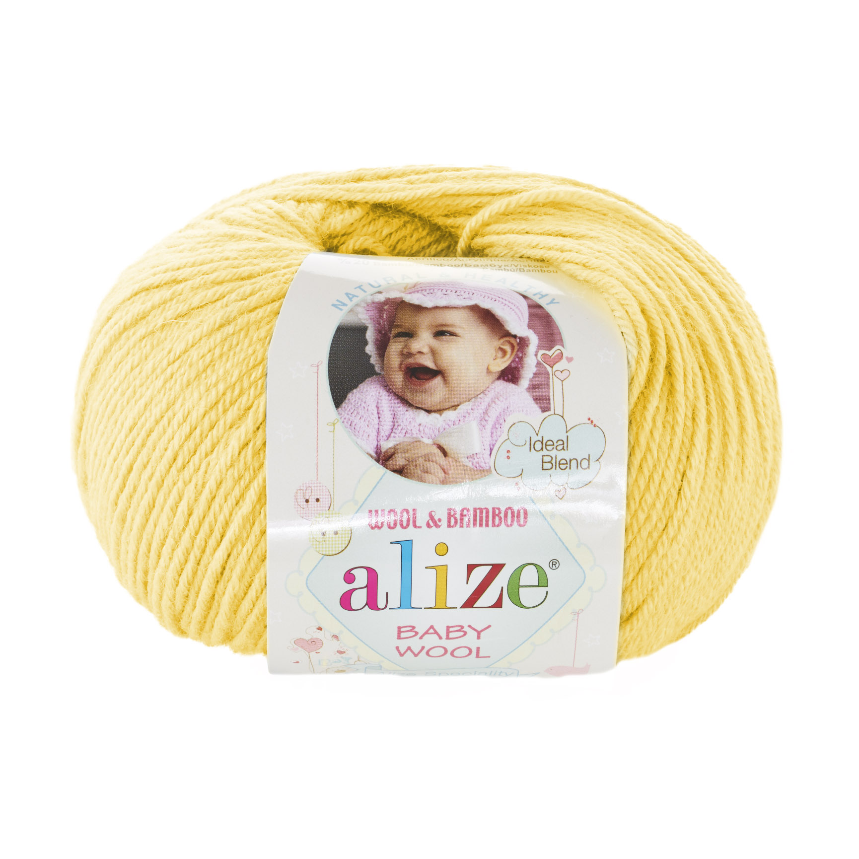 Пряжа Alize "Baby Wool" (0,5кг) цв.187 лимонный