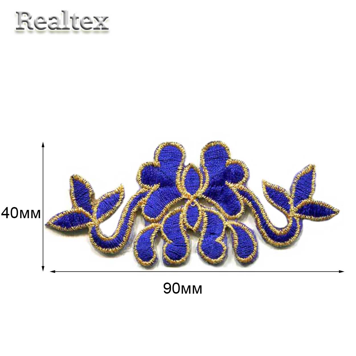 Термоаппликации орнамент Realtex R-532 цв.синий/золото