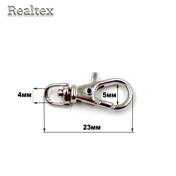  Карабин Realtex LD-079 23*5мм (25шт) цв.никель