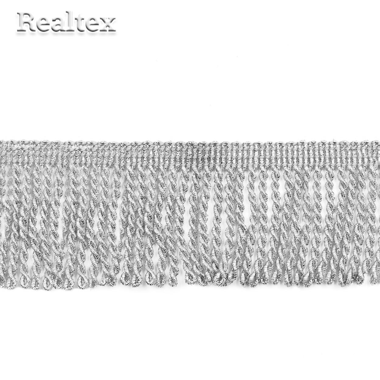 Бахрома Realtex металлизированная 50мм 10460 цв.серебро