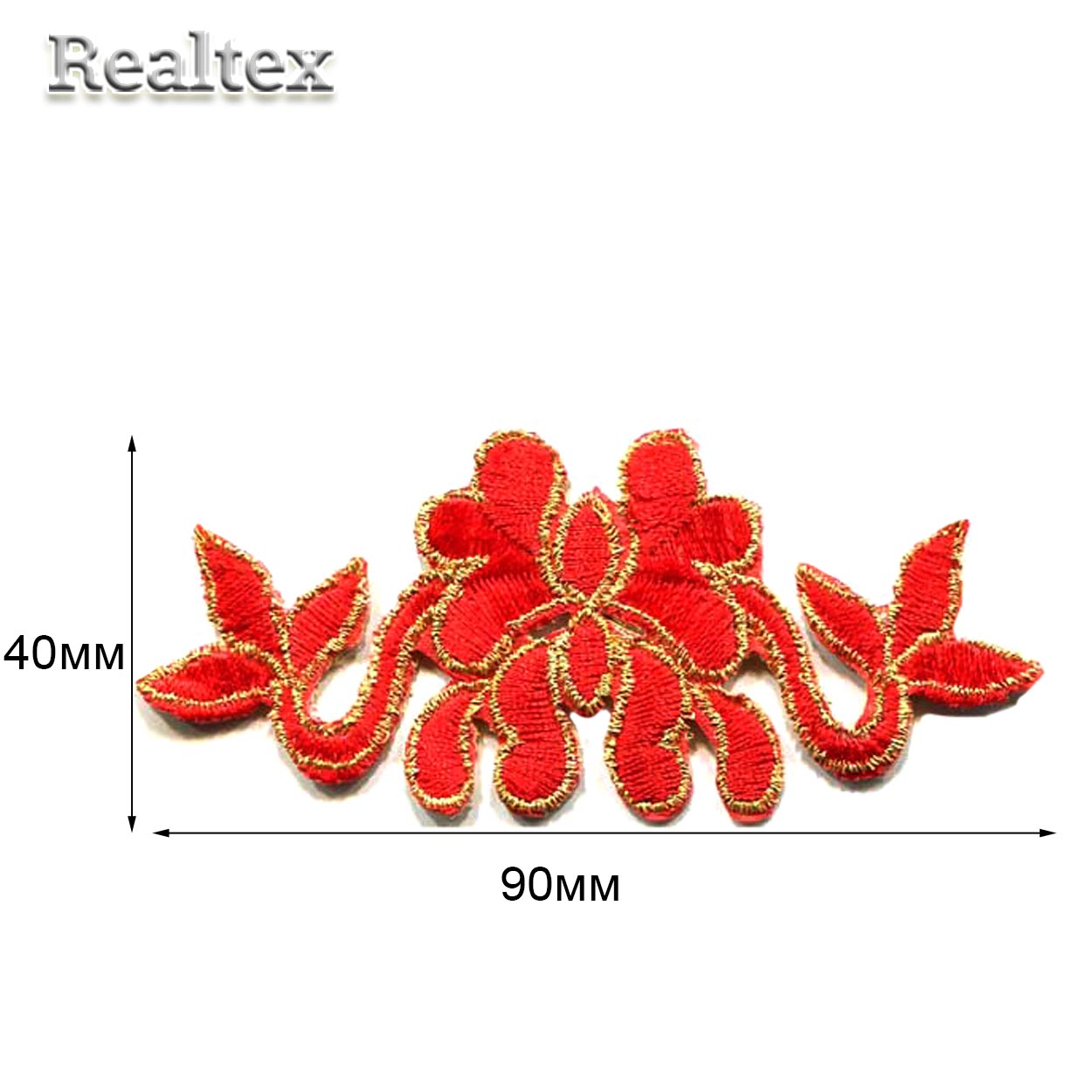 Термоаппликации орнамент Realtex R-532 цв.красный/золото