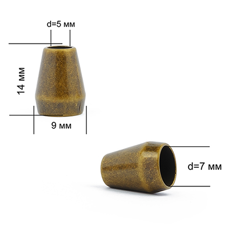 Наконечник металлический OR.0305-5349 13,5*8,5мм (20шт) цв.бронза