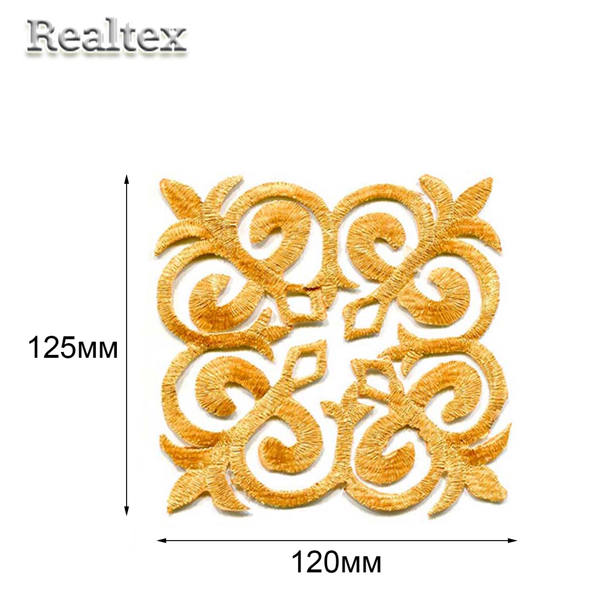 Термоаппликации орнамент Realtex R-2825 цв.золото