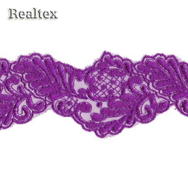 Кружево на сетке  50мм 54-4094 цв.014 сиреневый