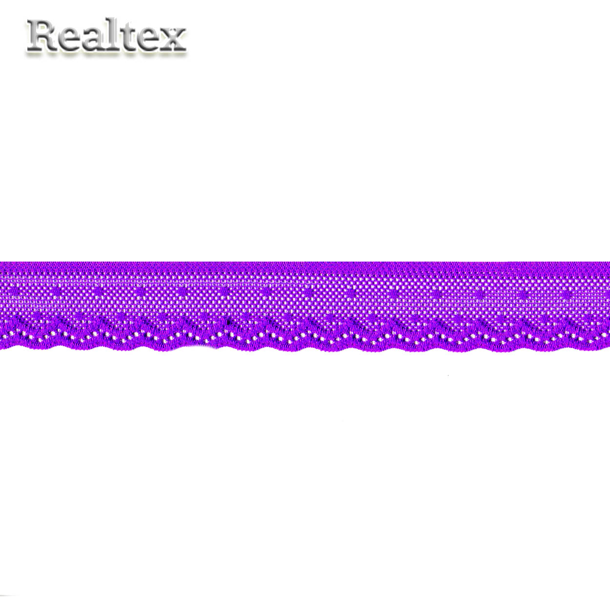 Кружево стрейч  25мм TBY 8028 цв.А0507 фиолетовый неон 