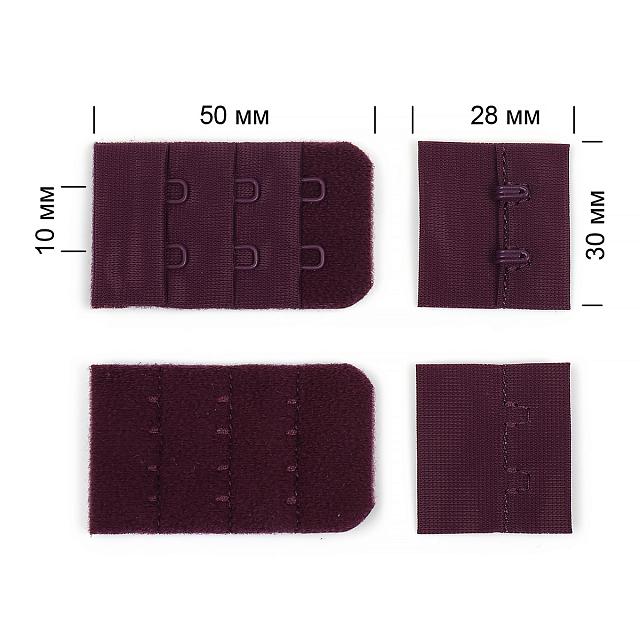 Застежка-крючки TBY 3х2 3см (10шт) цв.S254 сливовое вино