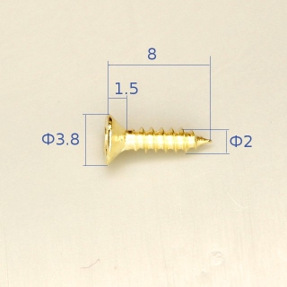 Шуруп декоративный D 2*8мм цв.золото
