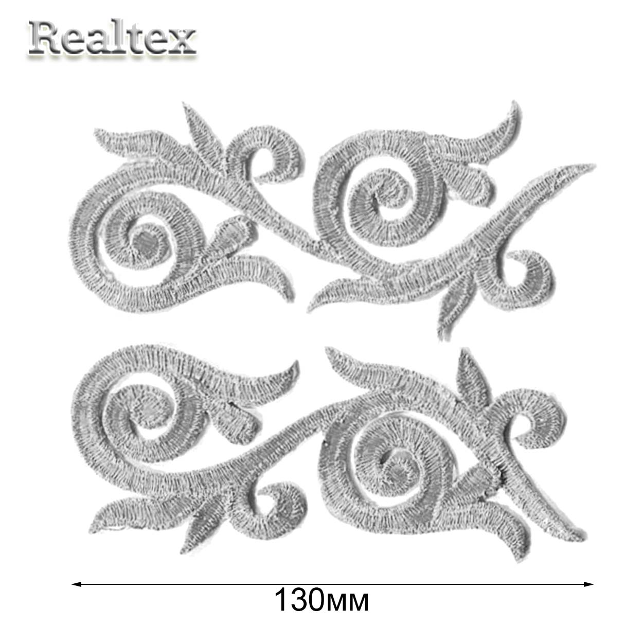 Термоаппликации орнамент Realtex R-2381 цв.серебро