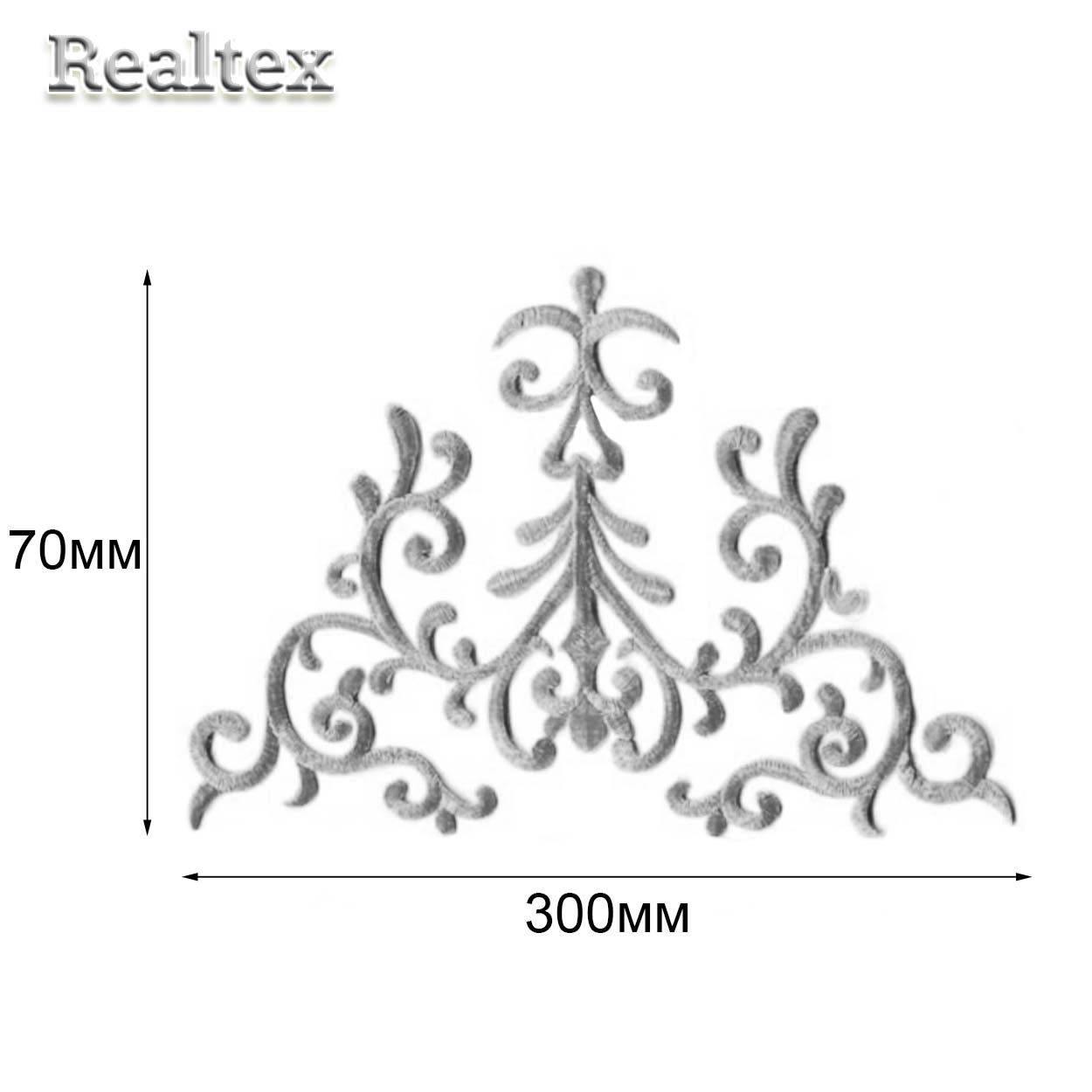 Термоаппликации орнамент Realtex R-3307 цв.серебро