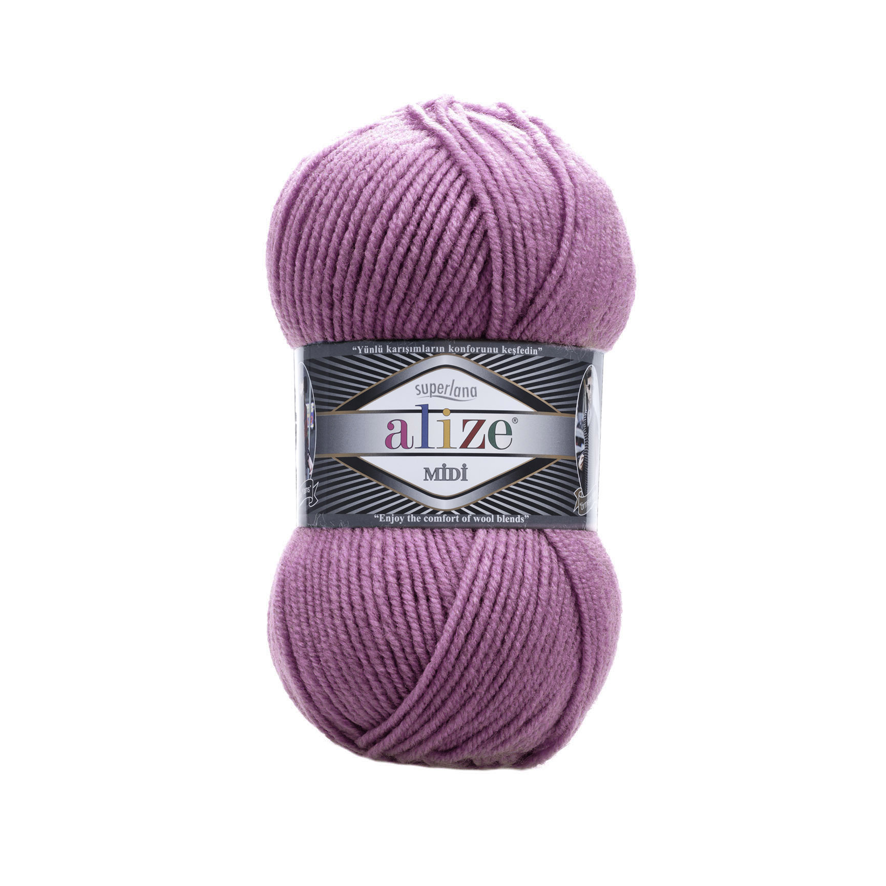 Пряжа Alize "Super Lana Midi" (0,5кг) цв.440 тёмная роза 