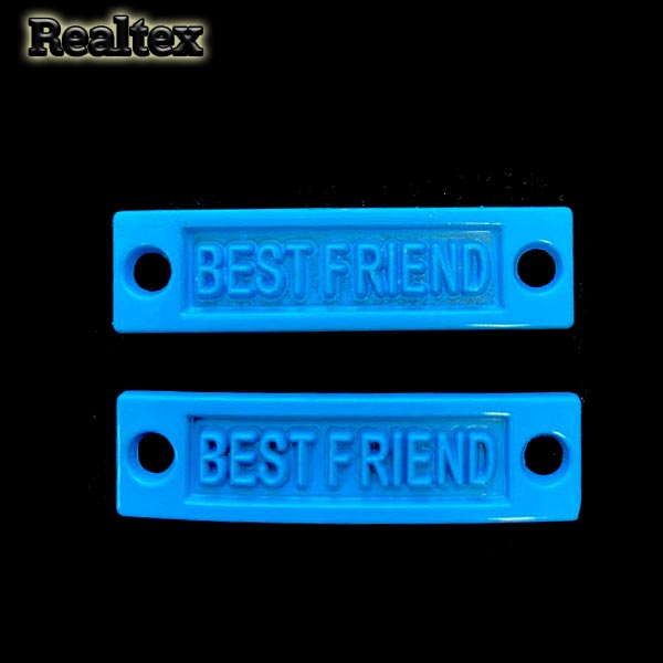 Подвеска металл 4270 "BEST FRIEND" 10*35мм (2шт) цв.синий