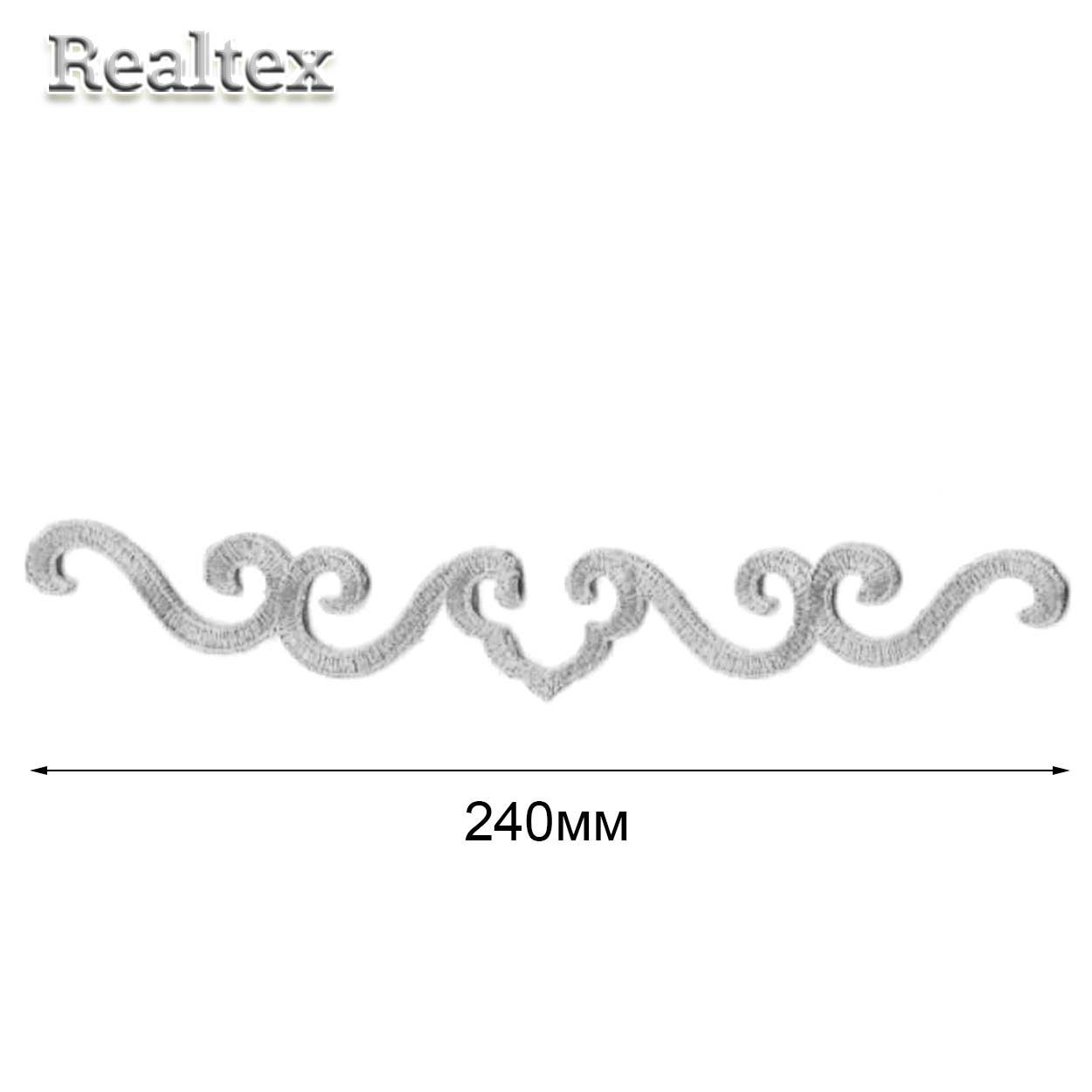 Термоаппликации орнамент Realtex R-2131 цв.серебро