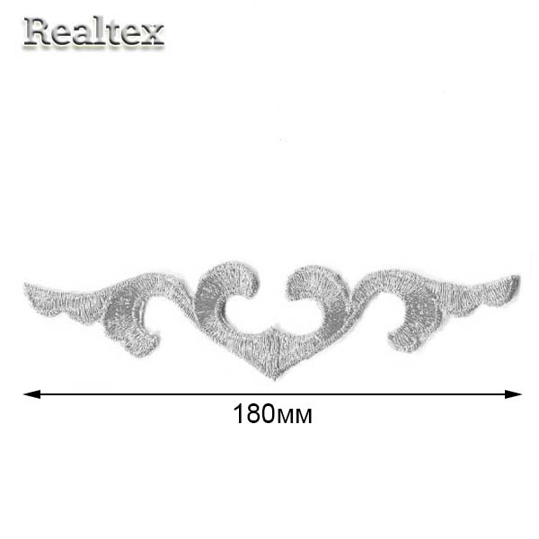 Термоаппликации орнамент Realtex R-2263 цв.серебро