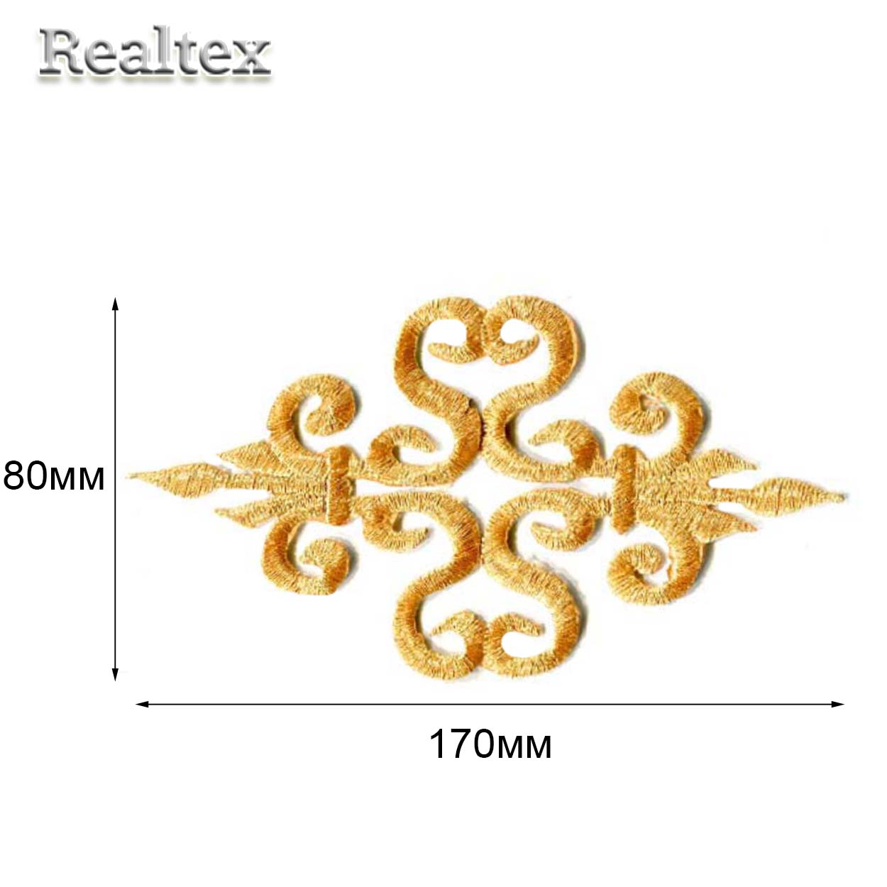 Термоаппликации орнамент Realtex R-3233 цв.золото