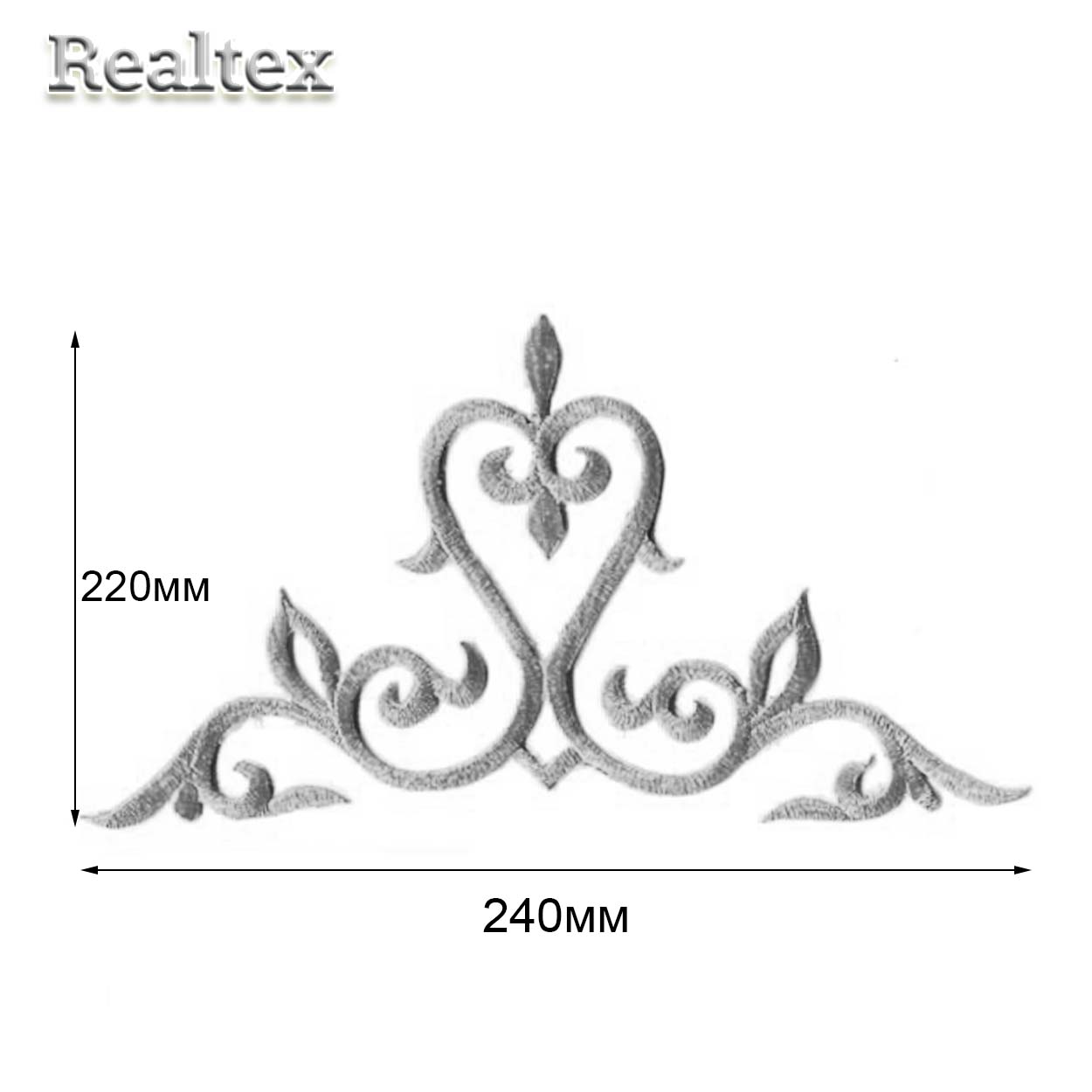 Термоаппликации орнамент Realtex R-3315 цв.серебро