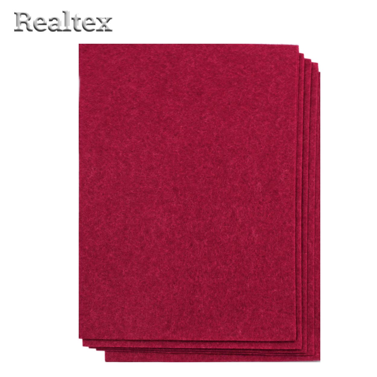 Фетр листовой средней жесткости Realtex 1мм 20*30см цв.02 т.красный