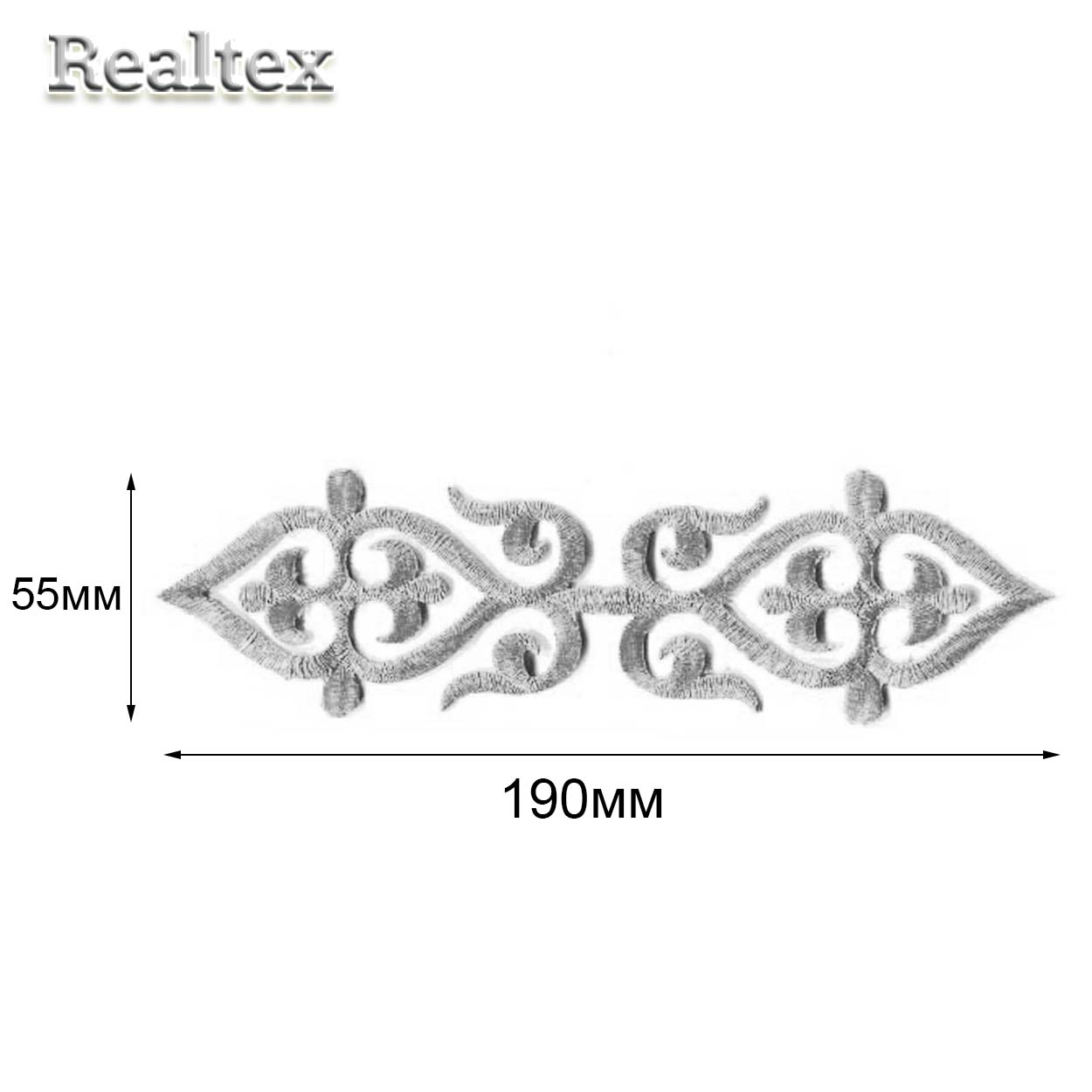 Термоаппликации орнамент Realtex R-3257 цв.серебро