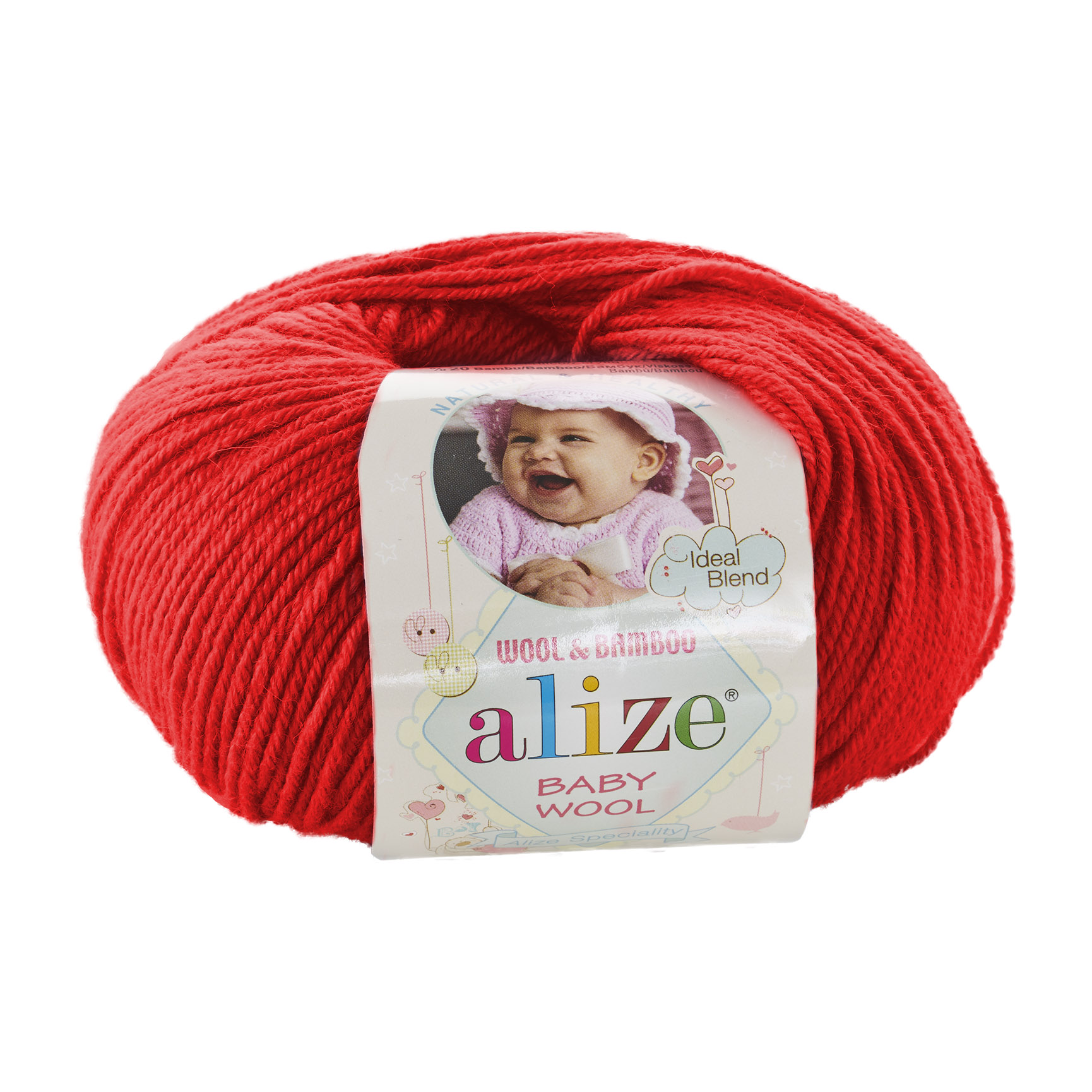 Пряжа Alize "Baby Wool" (0,5кг) цв.056 красный