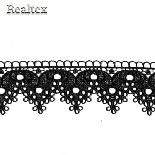 Кружево Realtex гипюр  80мм 8G8056 цв.черный