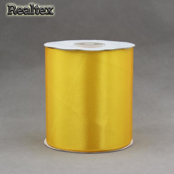 Лента атласная 100мм Realtex (25м) цв.191 желтый