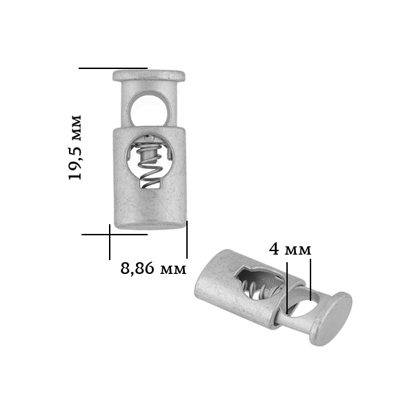 Фиксатор металлический OR.0305-5338 19,5*8,86мм (10шт) цв.матовый никель