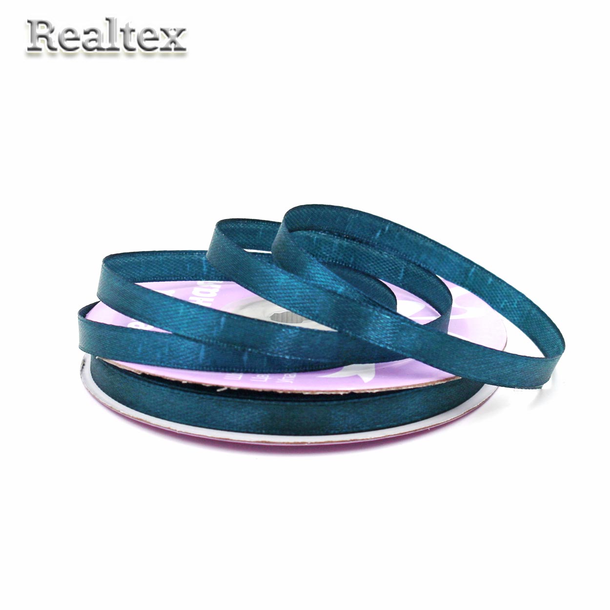 Лента атласная 6мм Realtex (27,4м) цв.4369 тёмно-зелёный