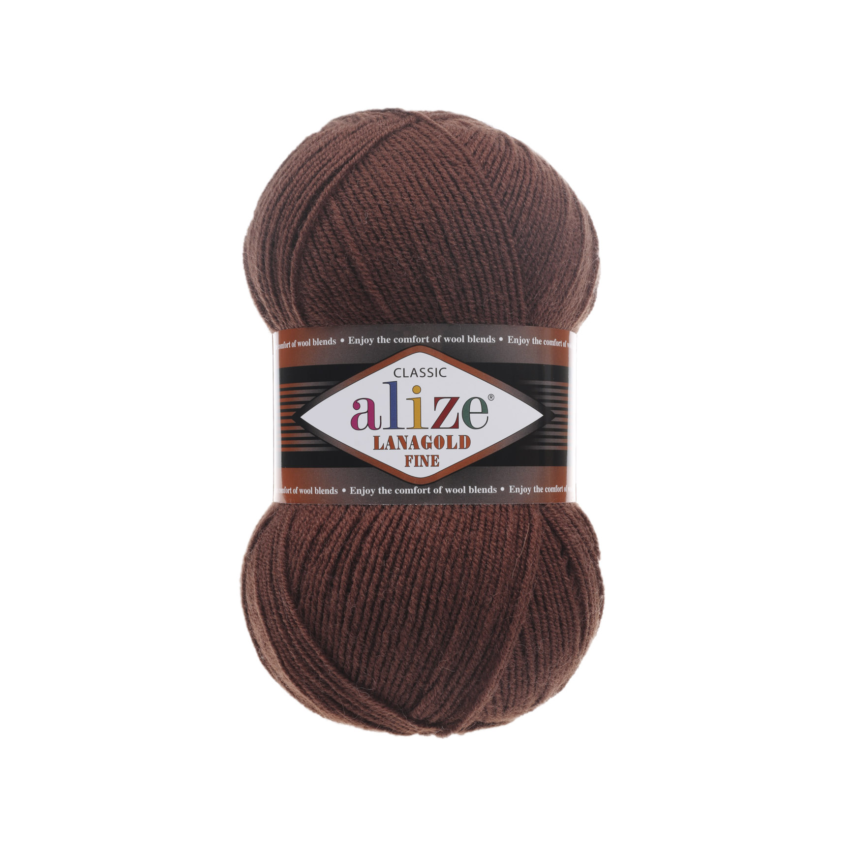 Пряжа Alize "Lana Gold Fine" (0,5кг) цв.583 каштановый