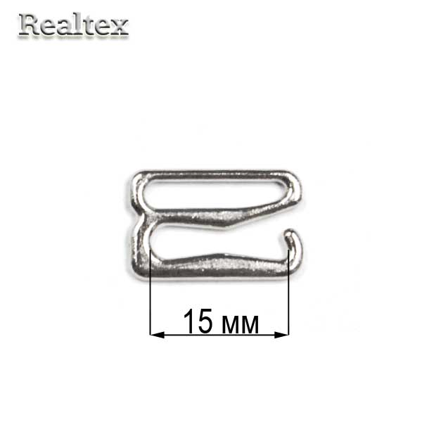  Крючок  Realtex 15мм металлический цв.никель