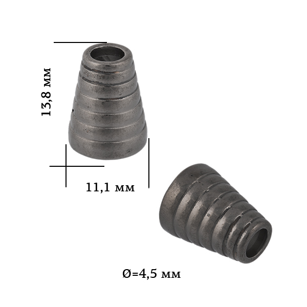 Наконечник металлический OR.6660-0090 (20шт) цв.чёрный никель  