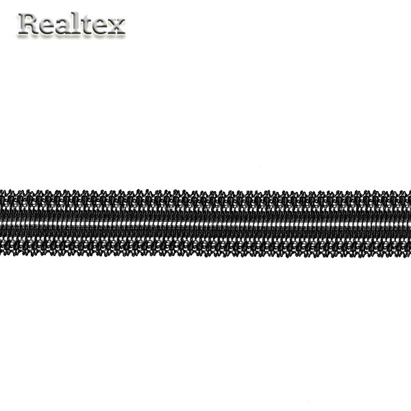 Кружево стрейч Realtex  22мм WH 9283 цв.черный