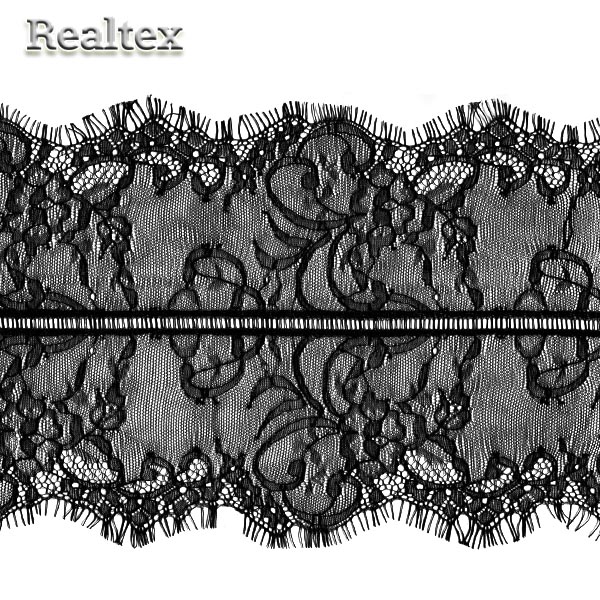  Кружево Realtex "реснички" 180мм DSM 78210-2 цв.черный