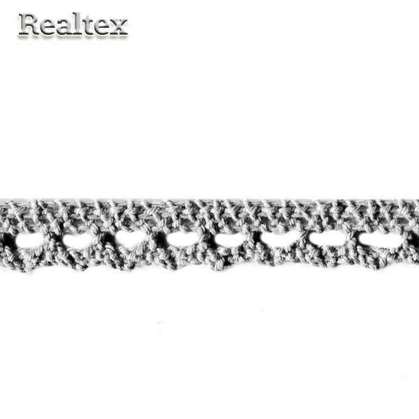 Кружево вязаное  12мм 12.01.086 цв.06 св.серый
