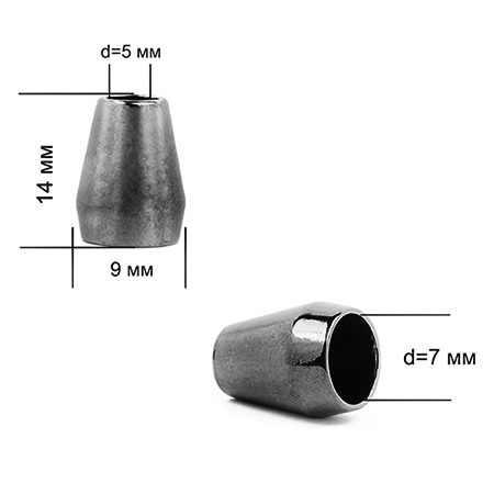 Наконечник металлический OR.0305-5349 13,5*8,5мм (20шт) цв.чёрный никель