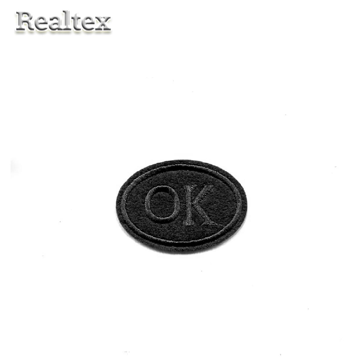 Термоаппликации Realtex "OK" 2,0*1,5см цв.черный