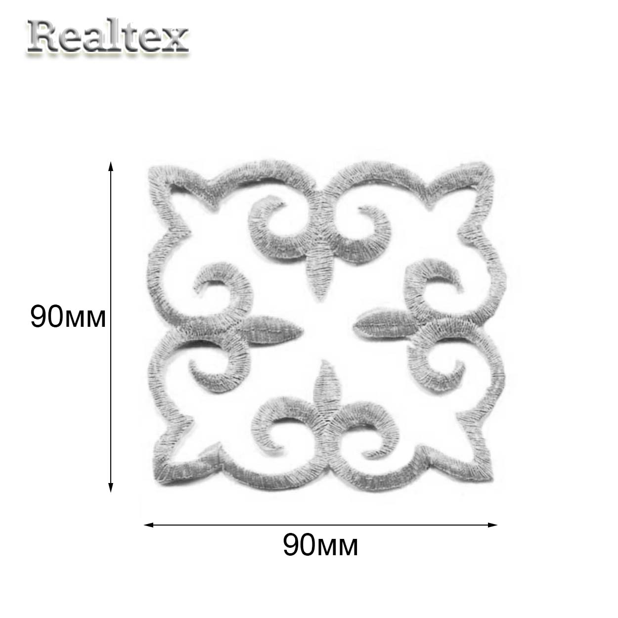 Термоаппликации орнамент Realtex R-2658 цв.серебро