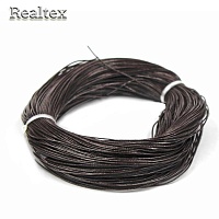 Шнур кожа натуральная Realtex 1мм (91,5м) цв.коричневый