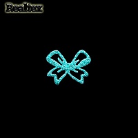 Набор "Бантики" №01 из глиттерного фоамирана 30*24мм (10 шт) цв.бирюза