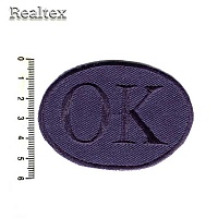  Термоаппликации Realtex "OK" 7,5*5,5см цв.темно-синий