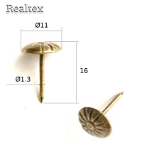 Гвоздики декоративные D 11*16мм цв.бронза