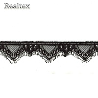  Кружево Realtex "реснички"  45мм 78716А (4шт*3м) цв.черный