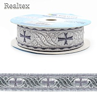 Галун православный 25мм TRJ-67 (10м) цв.серебро/серый