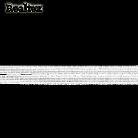 Резинка вязаная Realtex перфорированная 20мм цв.белый